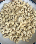 White plate with cashews